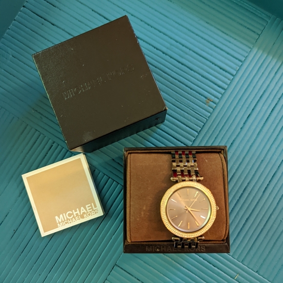 Michael Kors Accessories - Michael Kors Darci 3 Hand Watch with Glitz Accent